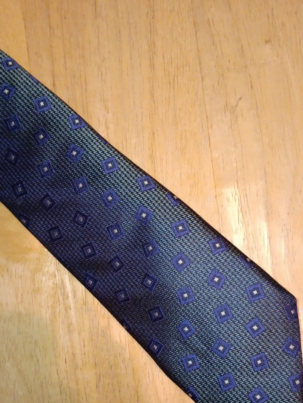 Daniel Cremieux Navy Tie with Small Blue and White Geometric Motif